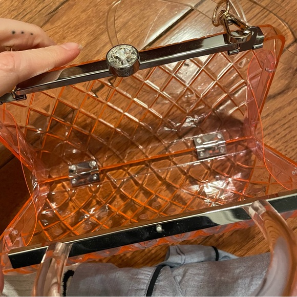 HVN Rio Acrylic Pink Rhinestone Bag - Picture 6 of 6